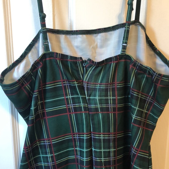 Greens and Red Plaid Dress - Picture 2 of 3